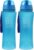 2x Blauwe bidon drinkflessen/waterflessen 480 ml- Sportfles/sportbidon met sportdop – Herbruikbare drinkbeker/drinkbus voor school/werk/sporten