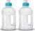 2x Transparante kunststof bidon/drinkfles/waterflessen 1250 ml – Sport bidon waterflessen – Push-pull dop