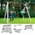 AXI 4-in-1 SportsFun in Wit/Bruin – 4-in-1 Frame voor schommel, voetbal, volleybal en tennis – Schommelframe met net voor diverse sporten – FSC hout