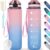 Bidon 1 Liter – Waterfles 1 liter – Bidon 1000ml – Drinfkles 1 Liter – Licht Roze Blauw