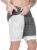 Bodio Sportbroek heren – Fitness broek met mobiel zak – 3 in 1 Shorts – Grijs – Maat S