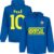 Brazilië Pelé 10 Team Hoodie – Blauw – L