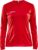 Craft Squad Jersey Solid LS Shirt dames Sportshirt – Maat L – Vrouwen – rood/wit