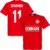 Denemarken Bendtner 11 Team T-Shirt – Rood – M