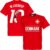 Denemarken M. Laudrup 10 Gallery Team T-Shirt – Rood – XXXXL