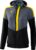 Erima Squad Tracktop Jack Met Capuchon Dames Slate Grijs-Zwart-Geel Maat 34