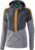 Erima Squad Trainingsjack Met Capuchon Dames – Slate Grey / Monument Grey / New Orange | Maat: 42