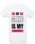 Huurdies Sportshirt | My mind is my weapon | maat M | Bedrukkingskleur roze | shirt wit