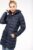 Lichte Parka jas dames, met capuchon, K6129, Navy blauw, maat XS/S