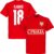 Servië Vlahovic 18 Team T-Shirt – Rood – XS