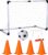 Set van 2x stuks voetbaldoelen met bal en training pionnen – 90 x 60 cm – Inklapbaar/vouwbaar voetbal goal