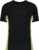 Tweekleurig herensportshirt ‘Tiger’ met ronde hals Black/Lime – 3XL