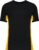 Tweekleurig herensportshirt ‘Tiger’ met ronde hals Black/Yellow – XXL