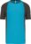 Tweekleurig sportshirt unisex ‘Proact’ korte mouwen Light Turquoise/Dark Grey – 3XL