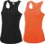 Voordeelset – oranje en zwart sport singlet voor dames in maat Large(40) – Dameskleding sport shirts