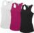 Voordeelset – wit, roze en zwart sport singlet voor dames in maat X-large(42) – Dameskleding sport shirts
